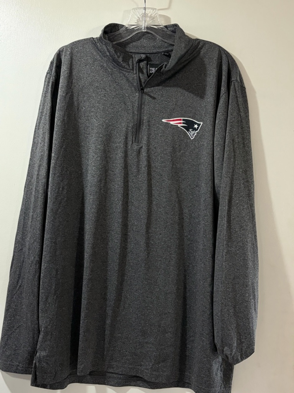 NFL Team Apparel New England Patriots Quarter Zip Athletic Pullover Mens Sz XL